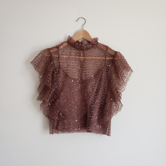 Sparkly Sheer Sequin Blouses